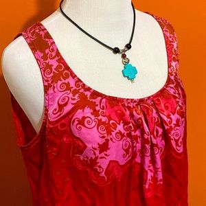 CAbi Boho Silk Tank Top Large ~ “True Love” ~ EUC!